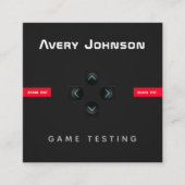 Bold en minimale zwarte witte zwarte gamer vierkante visitekaartje (Voorkant)