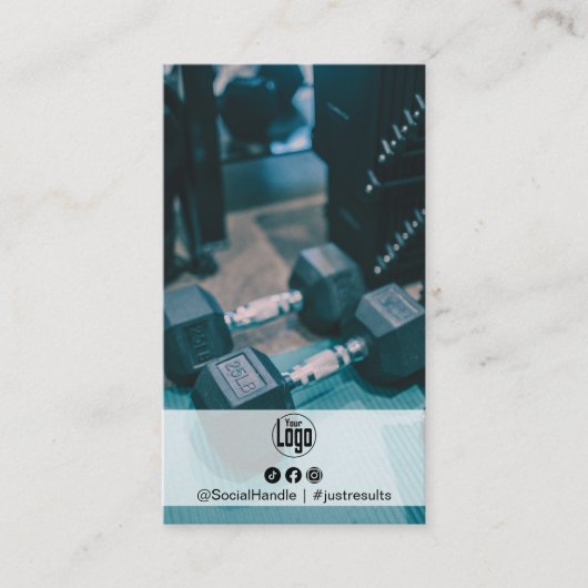 Bold Energetic Photo Logo Personal Trainer Visitekaartje (Voorkant)