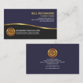 Bold Energetic Retro Faux Gold Wave Investment Visitekaartje (Voorkant / Achterkant)