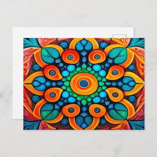 Bold Ethnic Mandala Briefkaart (Voorkant / Achterkant)