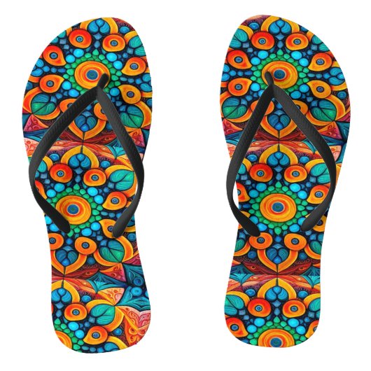 Bold Ethnic Mandala Teenslippers (Voetbed)