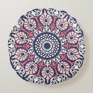 Bold Ethnic Modern Mandala boho chic Indian Yoga Rond Kussen