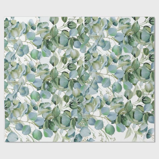 Bold Eucalyptus Wrapping Paper – Trendy Greenery  Cadeaupapier (Vlak)