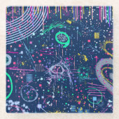 Bold Explorer: Abstract Maximalism Glazen Onderzetter (Voorkant)