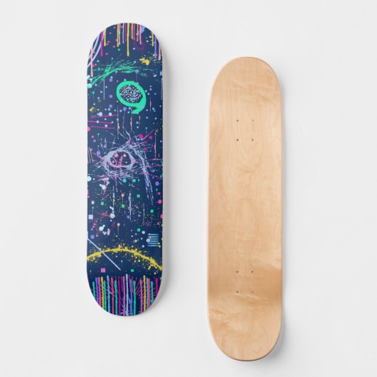 Bold Explorer: Abstract Maximalisme Persoonlijk Skateboard (Voorkant)