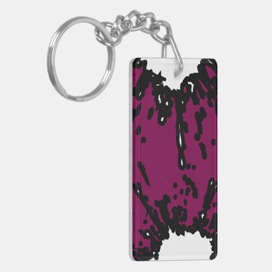 Bold Expression – Wine & Black Abstract Keychain (Voorkant Links)