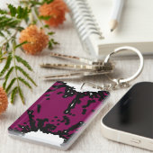 Bold Expression – Wine & Black Abstract Keychain (Voorkant Rechts)