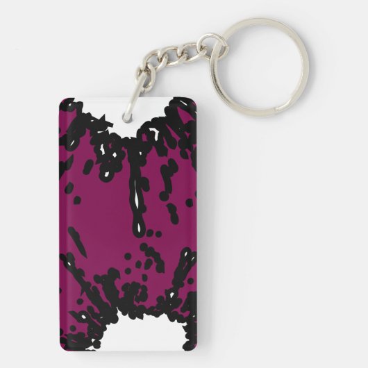 Bold Expression – Wine & Black Abstract Keychain (achterkant)