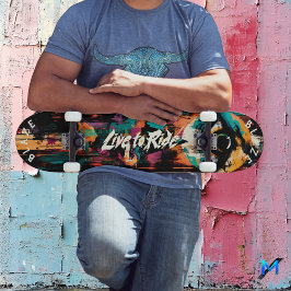 Bold Eye Graffiti Pop Art - Live to Ride Motto Persoonlijk Skateboard