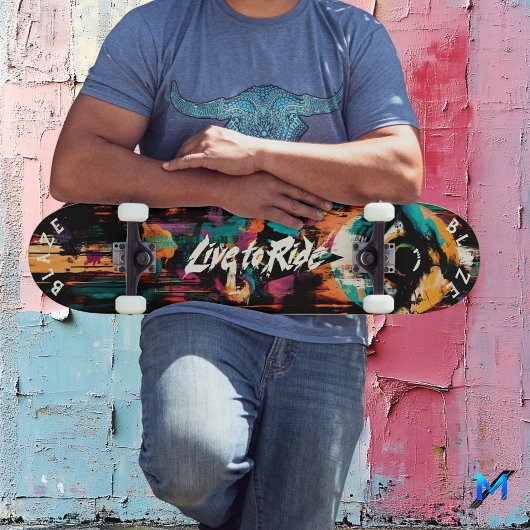 Bold Eye Graffiti Pop Art - Live to Ride Motto Persoonlijk Skateboard