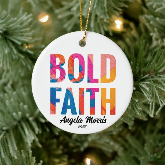 Bold Faith Inspirerend kerstversiering Keramisch Ornament (Boom)