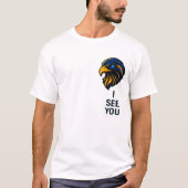 Bold Falcon Head with "I SEE YOU" Statement - Mini T-shirt (Voorkant)