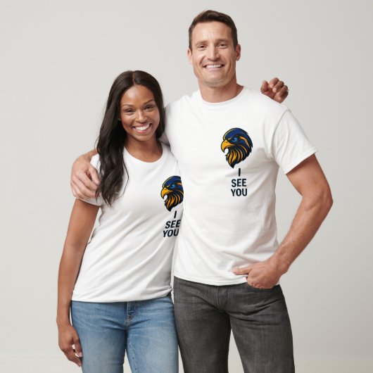 Bold Falcon Head with "I SEE YOU" Statement - Mini T-shirt (Unisex)