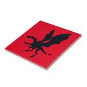 Bold Fantasy Illustratie Zwarte Draak Silhouet Tegeltje (Zijkant)