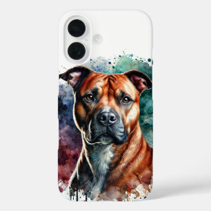 Bold & Fearless Boxer Waterverf iPhone 16 Hoesje