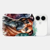 Bold & Fearless Boxer Waterverf Case-Mate iPhone Case (Achterkant (horizontaal))