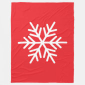 Bold Festive White Alpine Snowflake On Bright Red Fleece Deken (Voorkant)