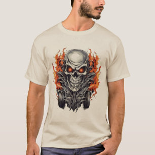 Bold Fiery Design voor Horror en Biker Style T-shirt