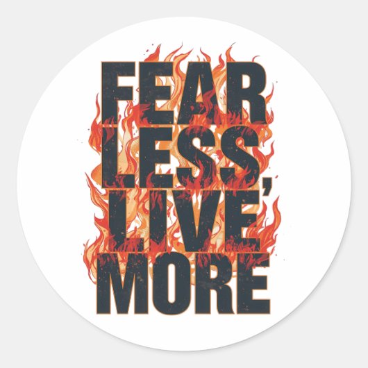 Bold Fiery Motivational Typography Ronde Sticker (Voorkant)