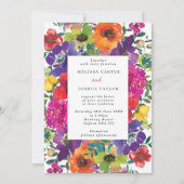 Bold Fiesta Colorful Flowers Summer Weddenschap Kaart (Voorkant)