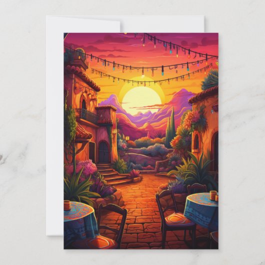 Bold Fiesta "Let's Taco 'Over een repetitiediner" Kaart (Achterkant)