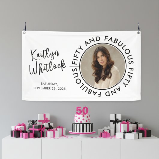 Bold Fifty and Fabulous Photo 50th Birthday Party Spandoek