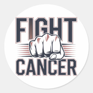 Bold Fist Graphic voor Cancer Warriors Ronde Sticker