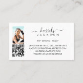 Bold Fitness Trainer Fotocollage Script Naam QR Visitekaartje (Achterkant)