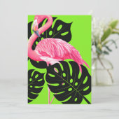 Bold Flamingo Invitation Kaart (Staand voorkant)