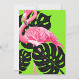 Bold Flamingo Invitation Kaart