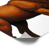 Bold Flat Color Graphic: Musclebound Reindeer  Poster (Hoek)