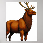 Bold Flat Color Graphic: Musclebound Reindeer  Poster (Voorkant)