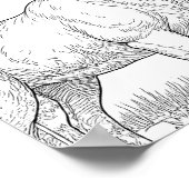 Bold Flat Color Graphic: Musclebound Reindeer  Poster (Hoek)