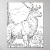 Bold Flat Color Graphic: Musclebound Reindeer  Poster (Voorkant)