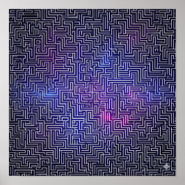 Bold Flat Color Pattern: Laser Grid Pop Art Poster