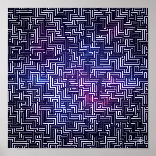 Bold Flat Color Pattern: Laser Grid Pop Art Poster (Voorkant)