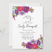 Bold floral afstuderen 3 foto's kaart (Voorkant)