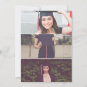 Bold floral afstuderen 3 foto's kaart (Achterkant)