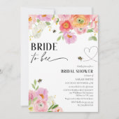Bold Floral Bee Bride to Bee Vrijgezellenfeest Kaart (Voorkant)
