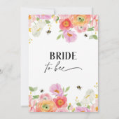Bold Floral Bee Bride to Bee Vrijgezellenfeest Kaart (Achterkant)