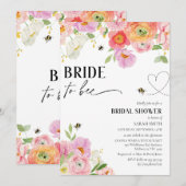 Bold Floral Bee Bride to Bee Vrijgezellenfeest Kaart (Voorkant / Achterkant)