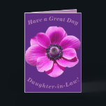Bold Floral Birthday Card for Daughter-in-Law Kaart<br><div class="desc">A big bold anemone flower makes a great image for this colourful birthday card for Daughter-in-Law.  All text can easily be personalised.</div>