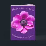 Bold Floral Birthday Card for Daughter-in-Law Kaart<br><div class="desc">A big bold anemone flower makes a great image for this colourful birthday card for Daughter-in-Law.  All text can easily be personalised.</div>