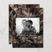 Bold Floral Botanical Wedding Save the Date Kaart (Voorkant / Achterkant)