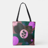 Bold Floral Circle Tote Bag – Modern Abstract Flow (Achterkant)