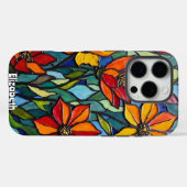 Bold Floral Glas in lood Quartet Case-Mate iPhone Case (Achterkant (horizontaal))