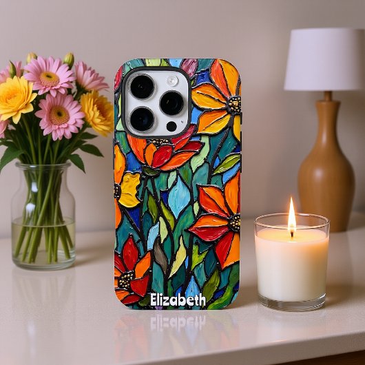 Bold Floral Glas in lood Quartet Case-Mate iPhone Case