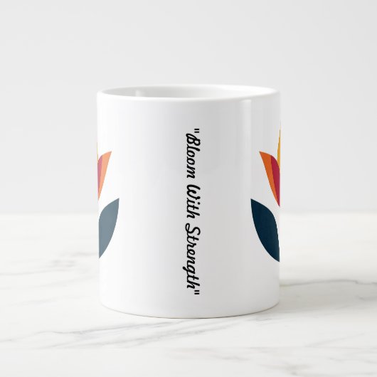 "Bold Floral Harmony" Grote Koffiekop (Voorkant)