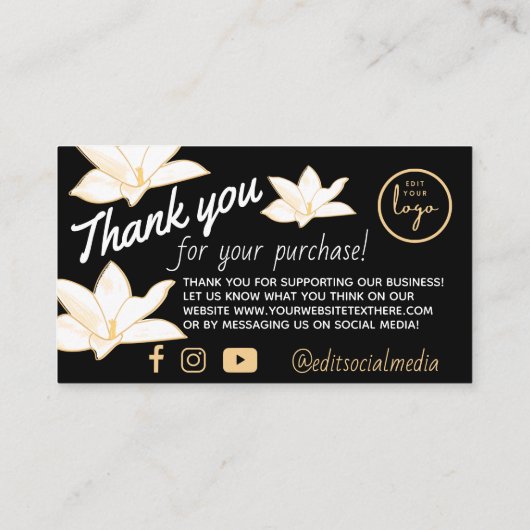 Bold Floral Hartelijk dank voor de Kaart van de be (Achterkant)