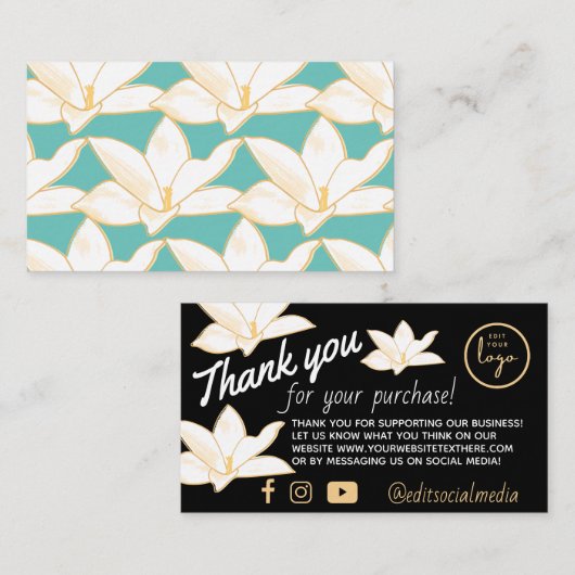 Bold Floral Hartelijk dank voor de Kaart van de be (Voorkant / Achterkant)